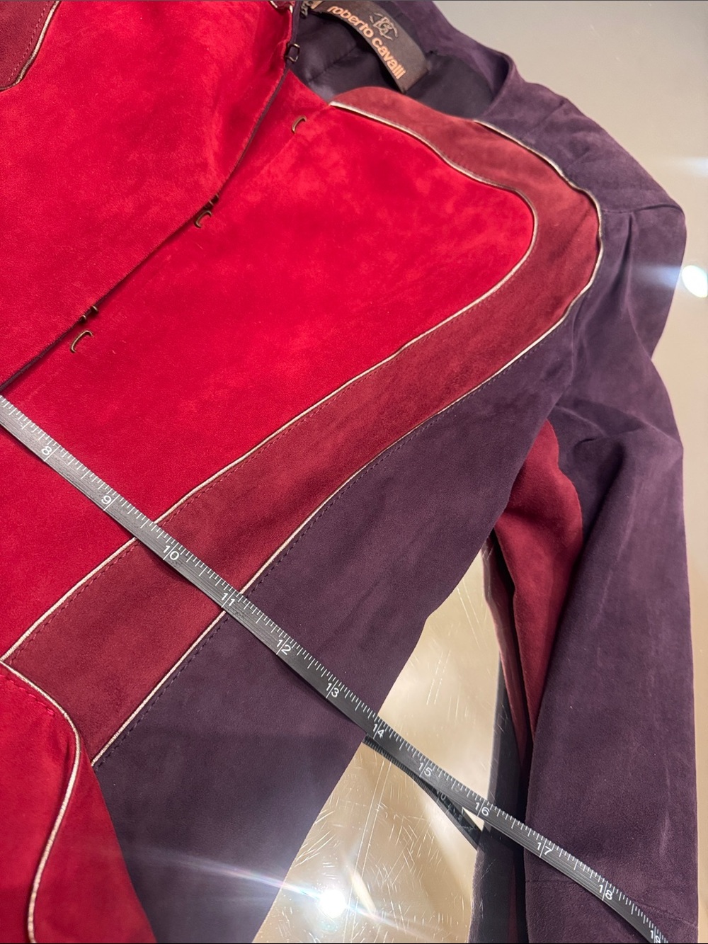 Roberto Cavalli Vintage Suede Jewel Tone Leather Jacket - Picture 16 of 17